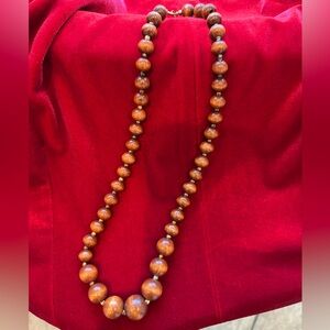 Elegant Wooden Bead Necklace